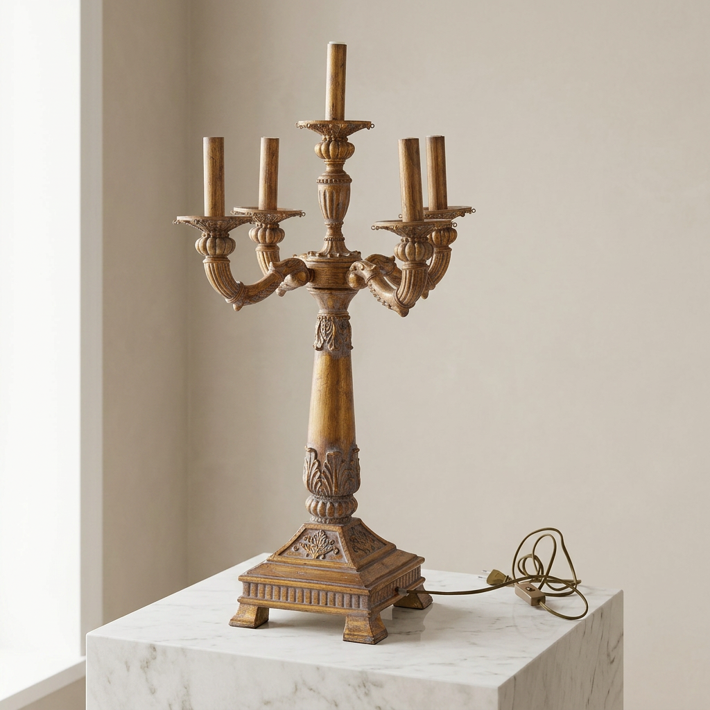 Vintage Electric Candelabra Table Lamp