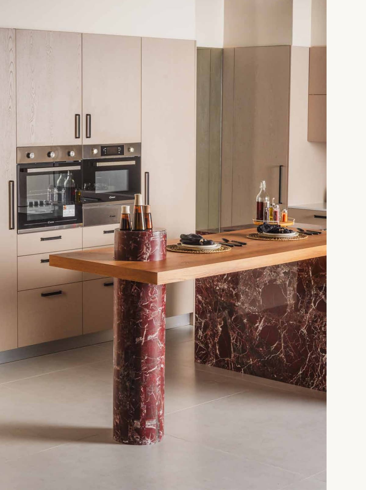 Custom kitchen with marble island