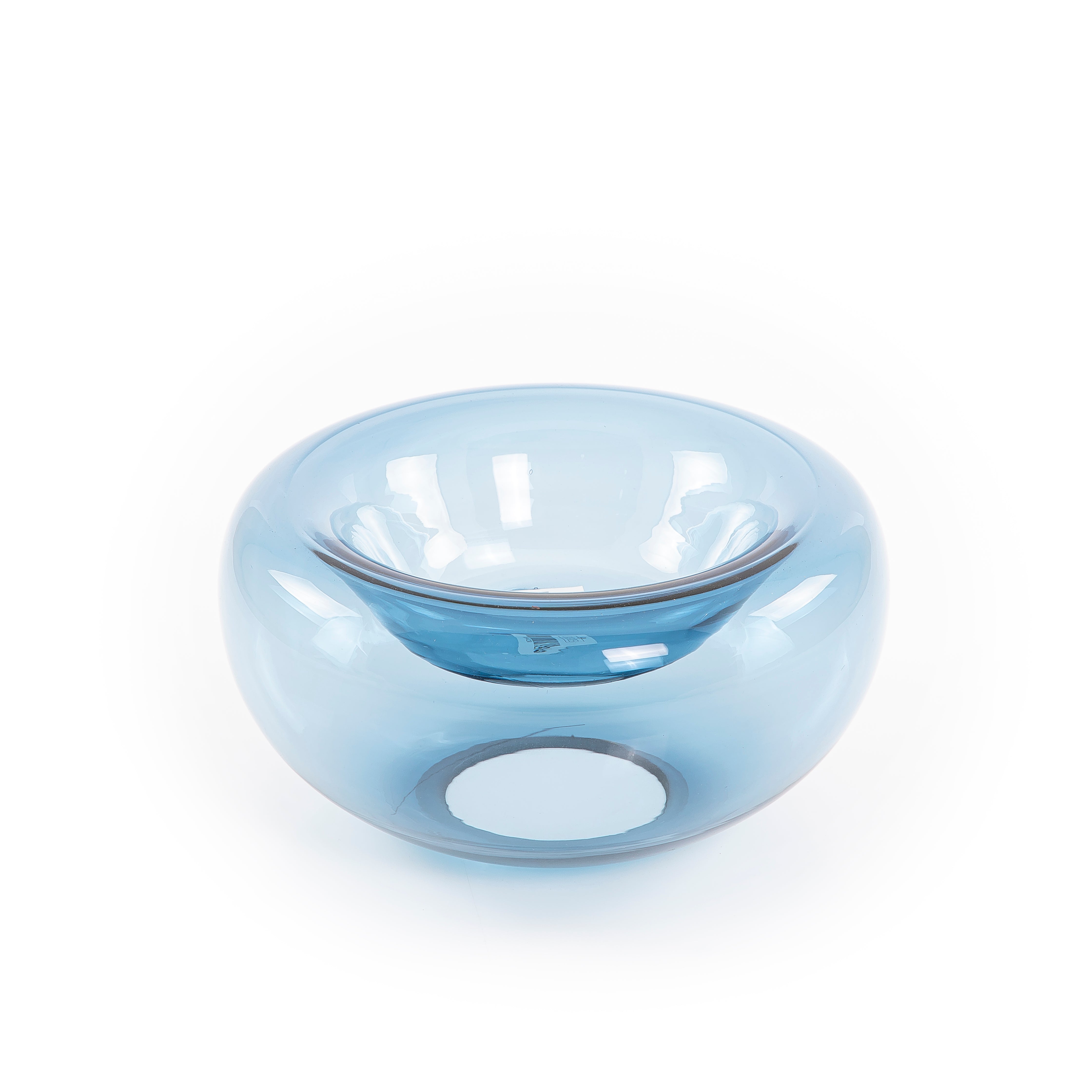 Glass Bowl in Blue Grey Color - Large