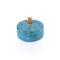 Vintage Ceramic circular Jewelry Box - Blue