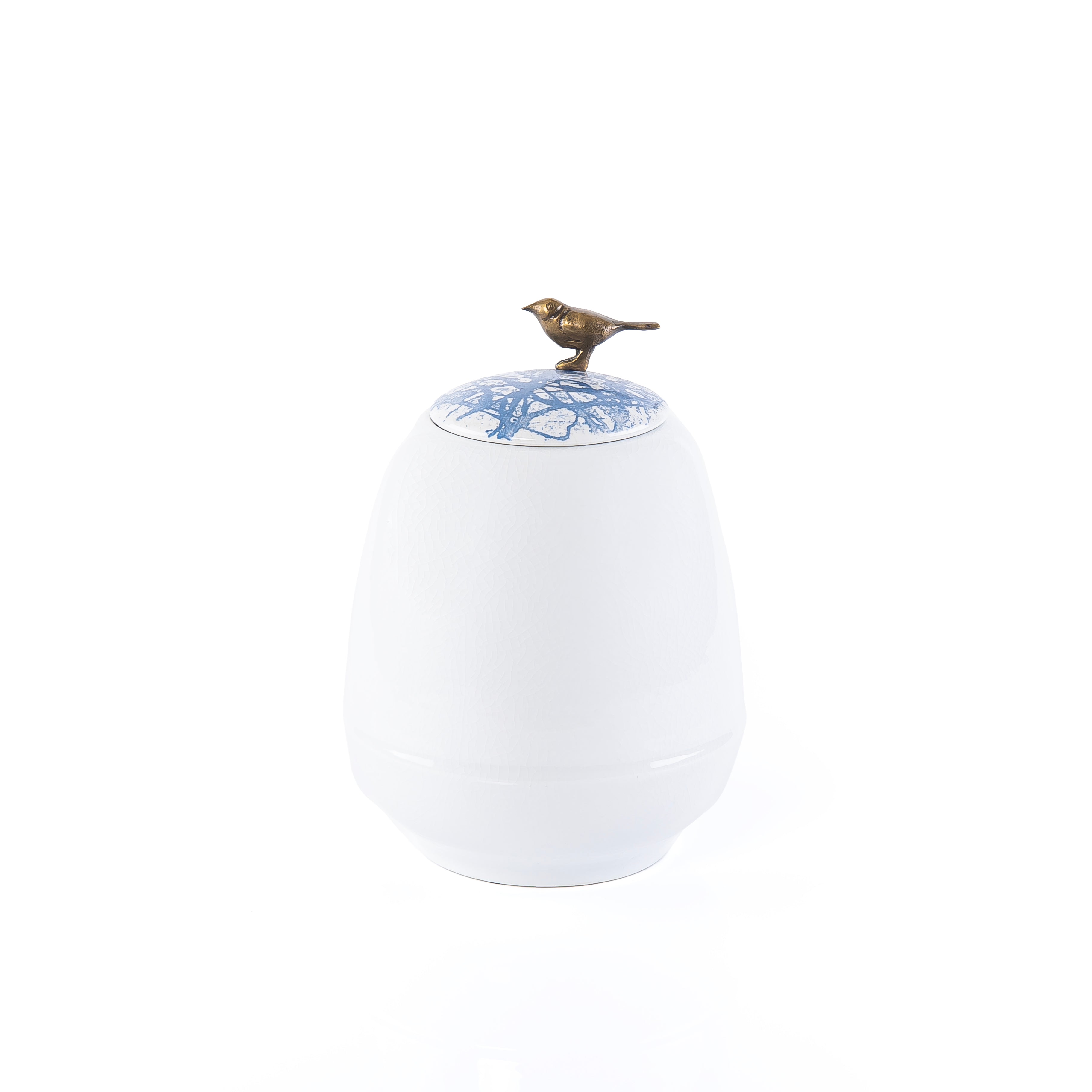Vintage Table Decor  With Lid & Handle Bird
