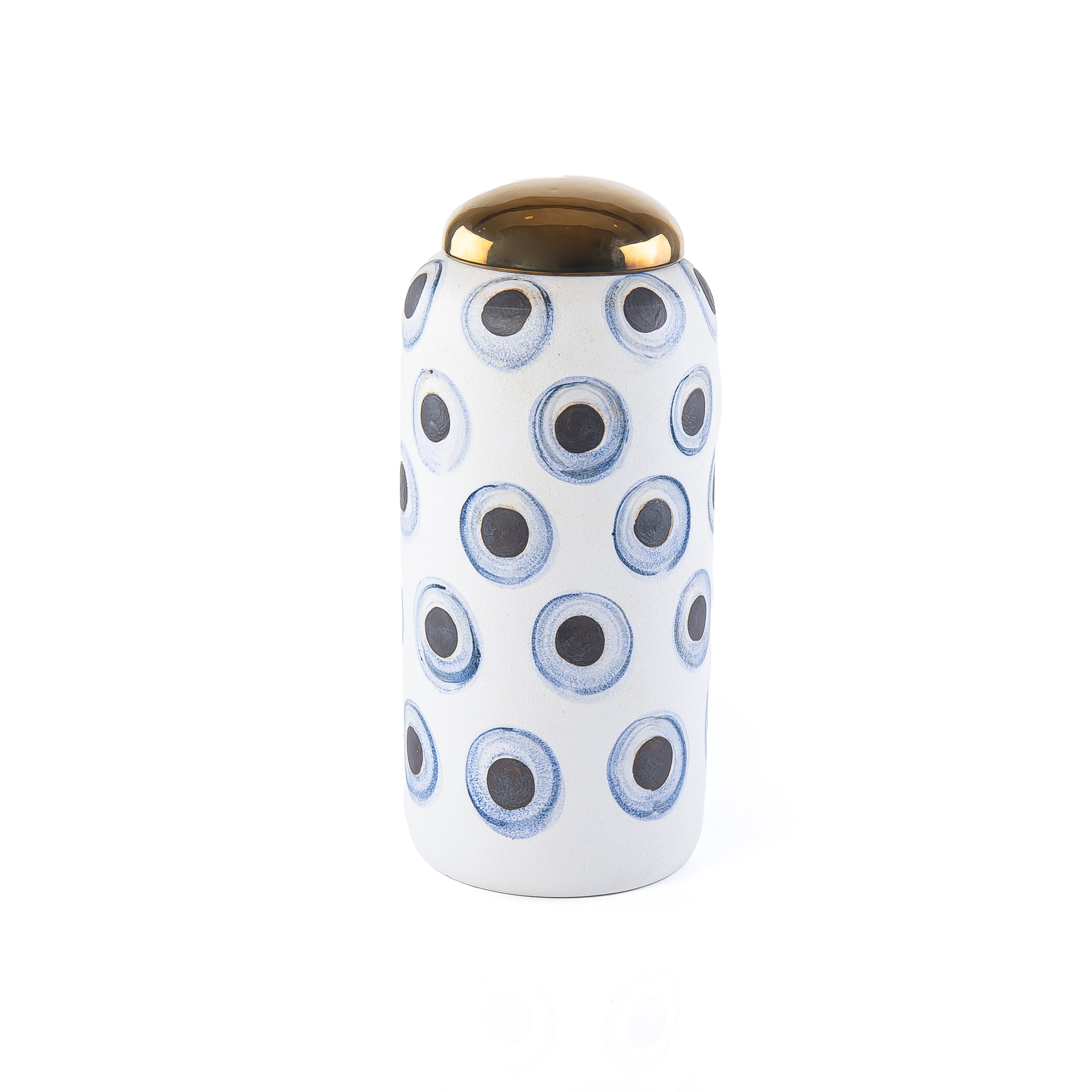 Elegant Ceramic Storage Jar with Gold Lid