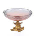 Glass Serving Bowl with Metal Base