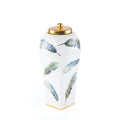 Elegant Ceramic Pot with Gold Lid