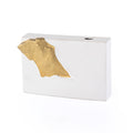 Elegant White & Golden Ceramic Vase