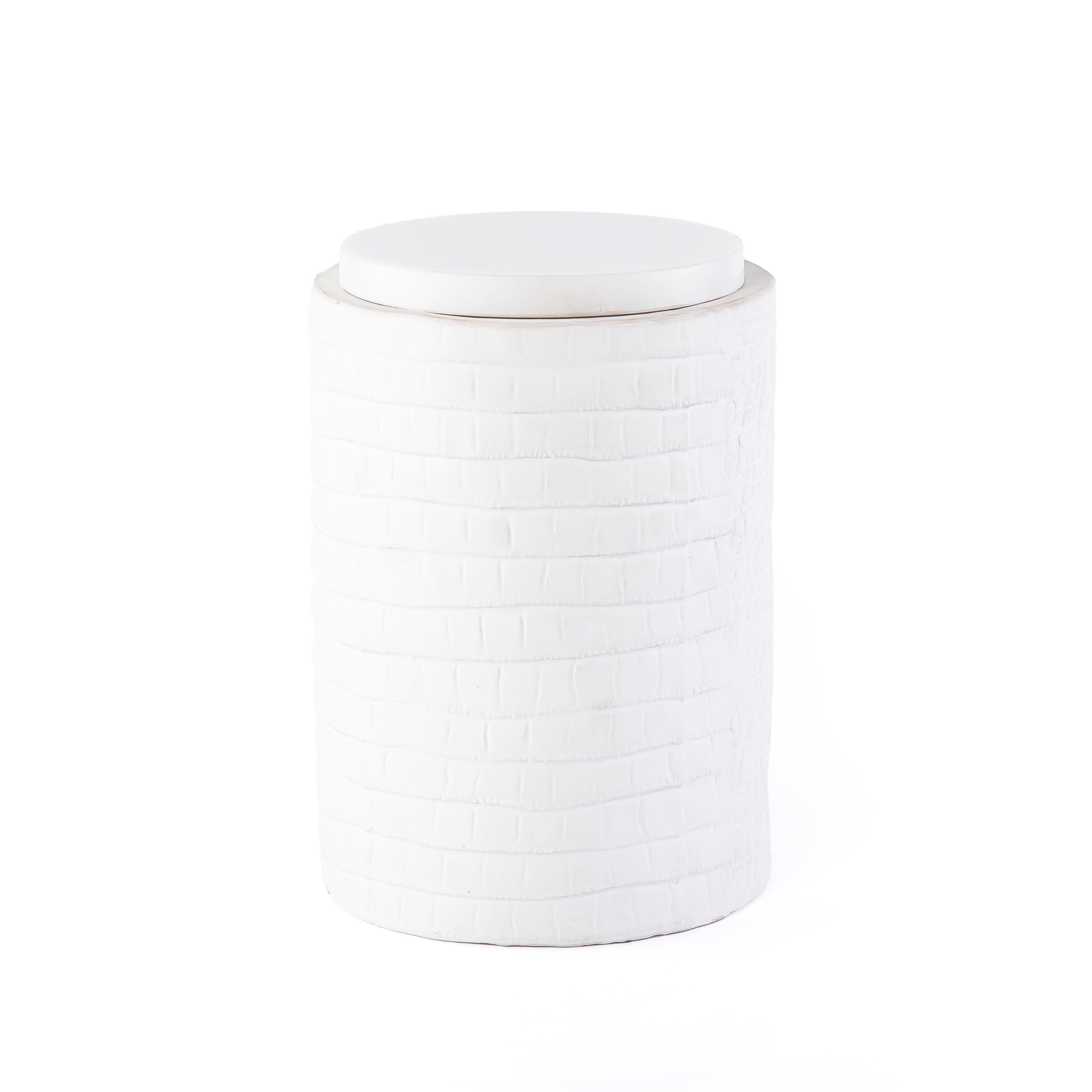 White Crocodile Print Ceramic Jar