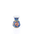 Handcrafted Blue Ceramic Vase with Floral Motifs