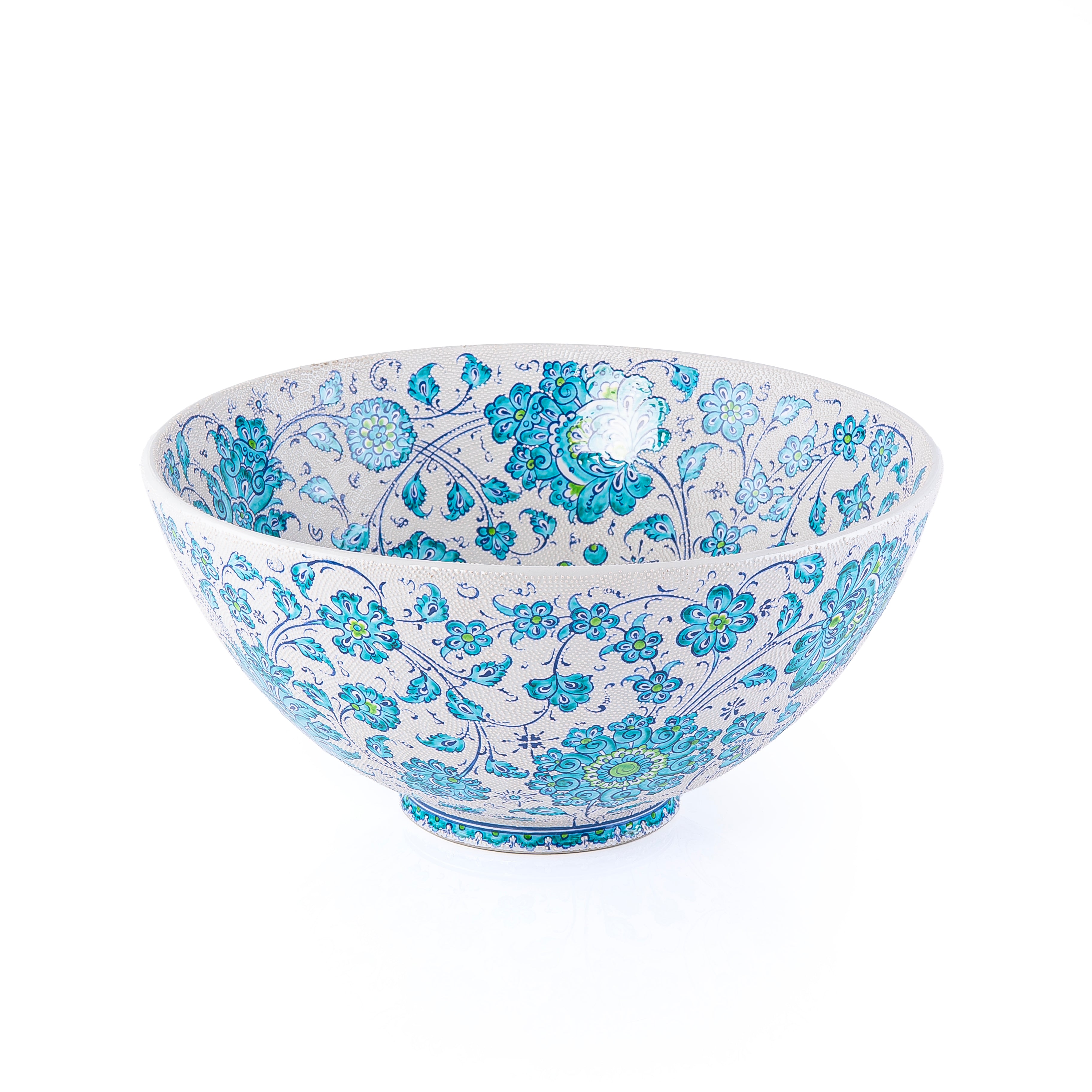 Handcrafted Ceramic Bowl with Floral Motifs
