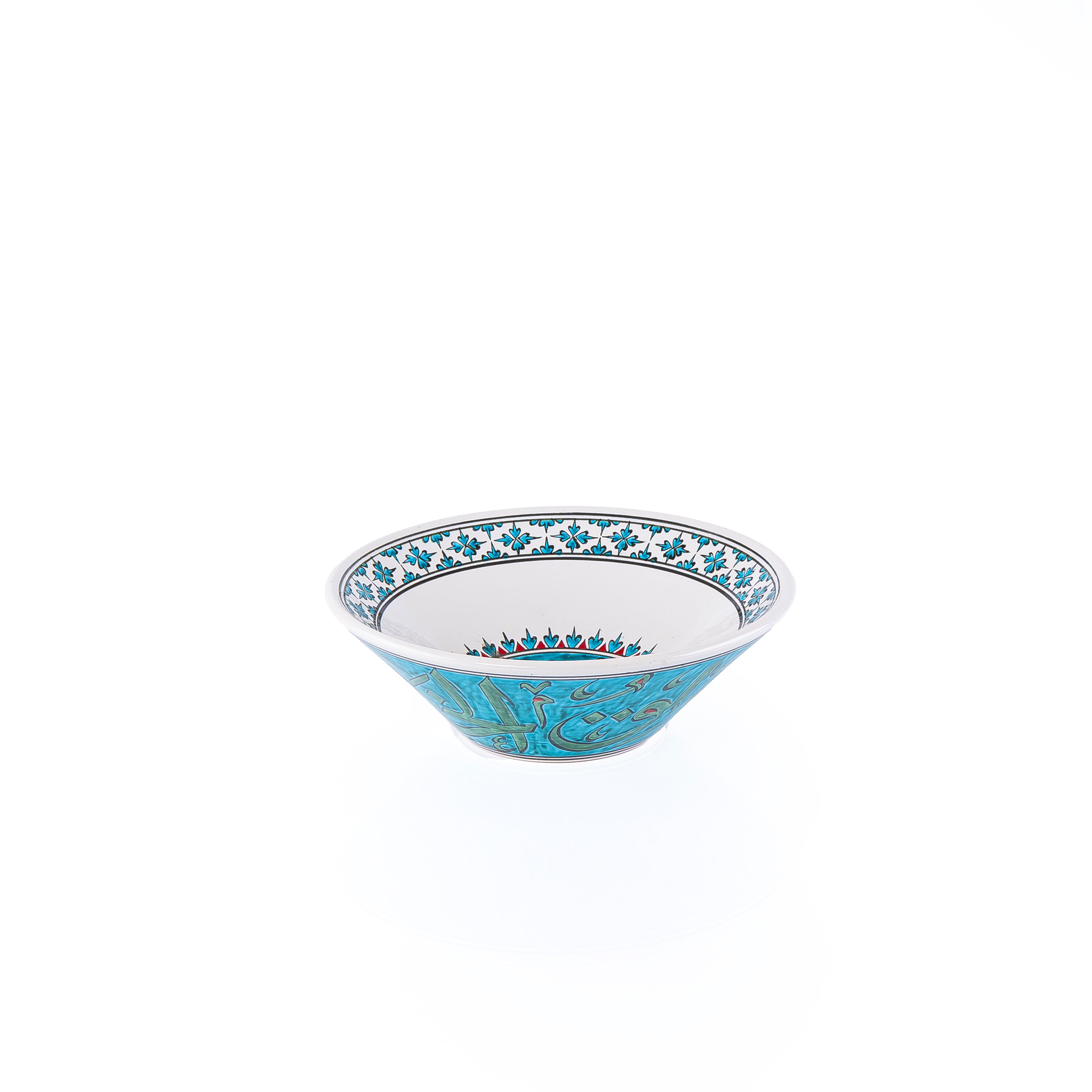 Handcrafted Turquoise & Red Ceramic Bowl