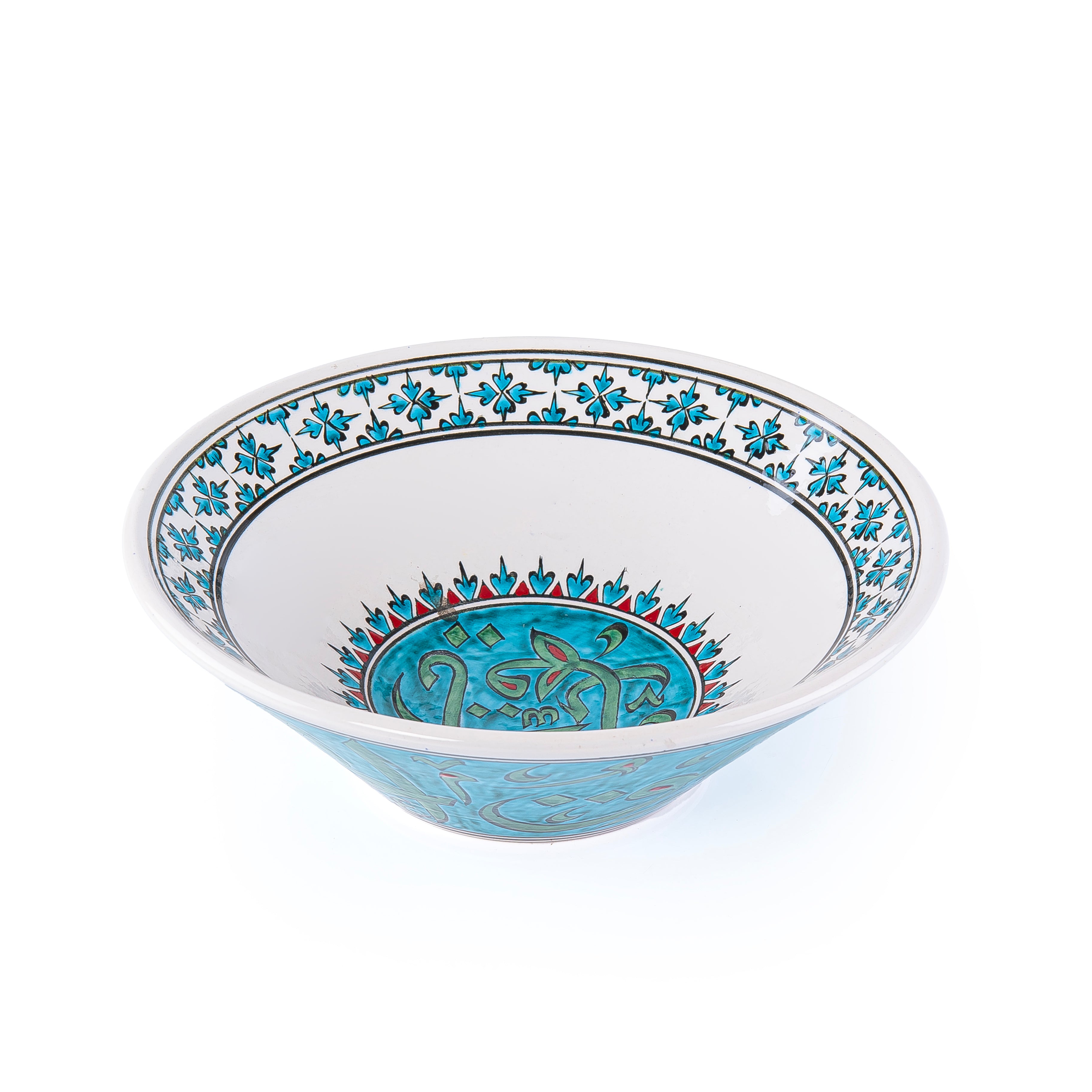 Handcrafted Turquoise & Red Ceramic Bowl