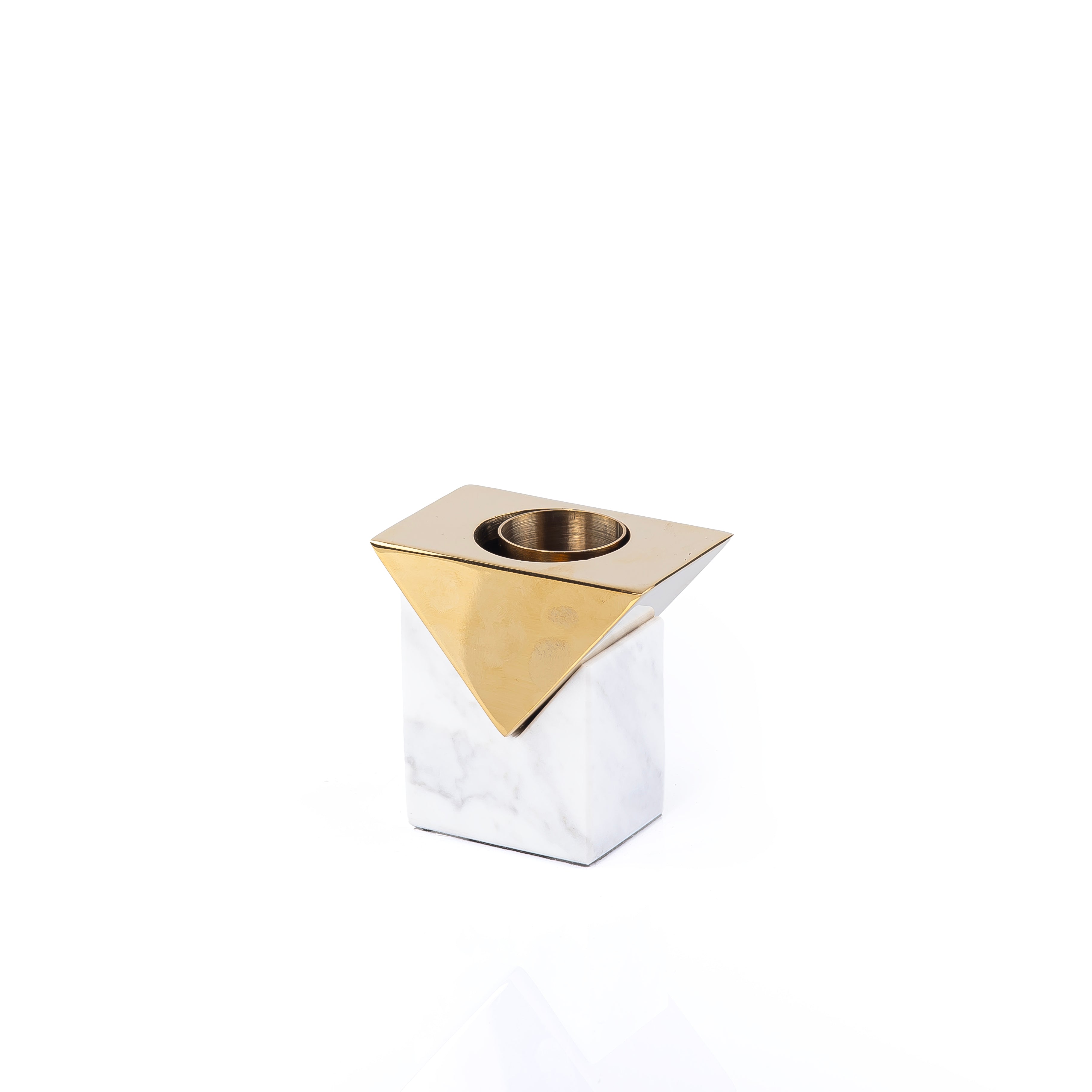 Marble and Metal Mabkhar - White & Gold