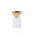 Marble and Metal Mabkhar - White & Gold