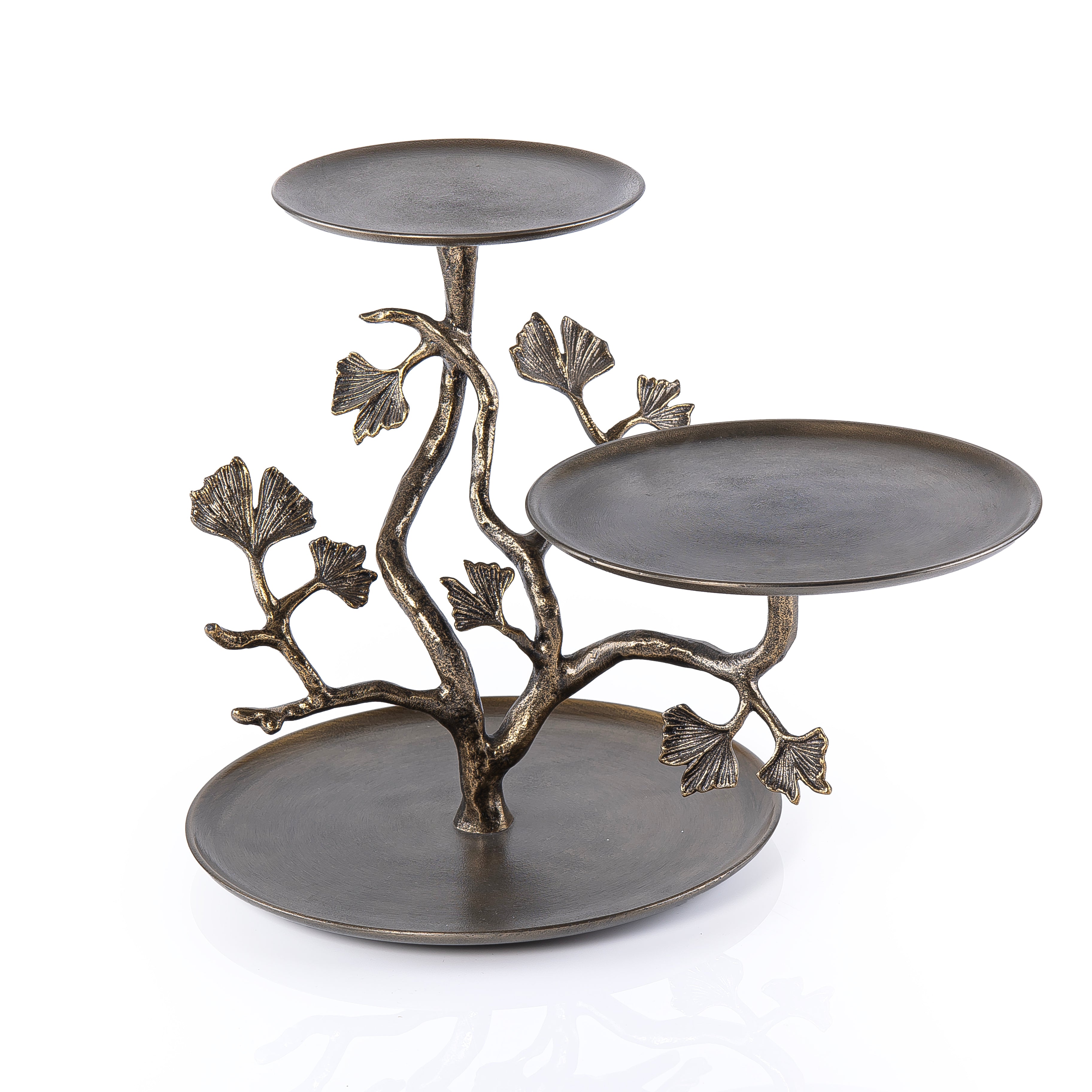 3-Tier Metal Stand with Branch Design