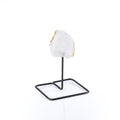 White Crystal Decor with Gold Edge on Modern Stand