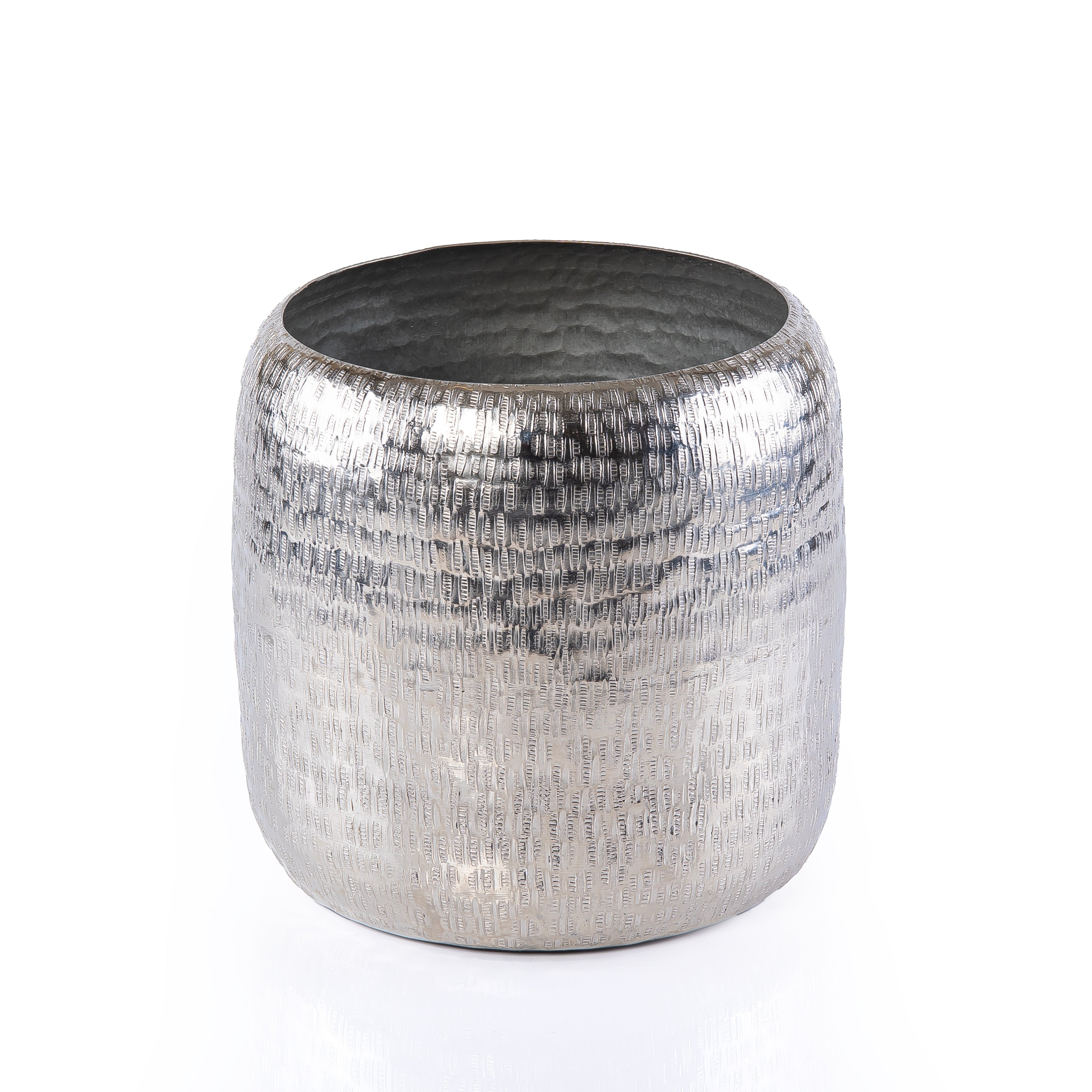 Decorative Metal Planter - Silver