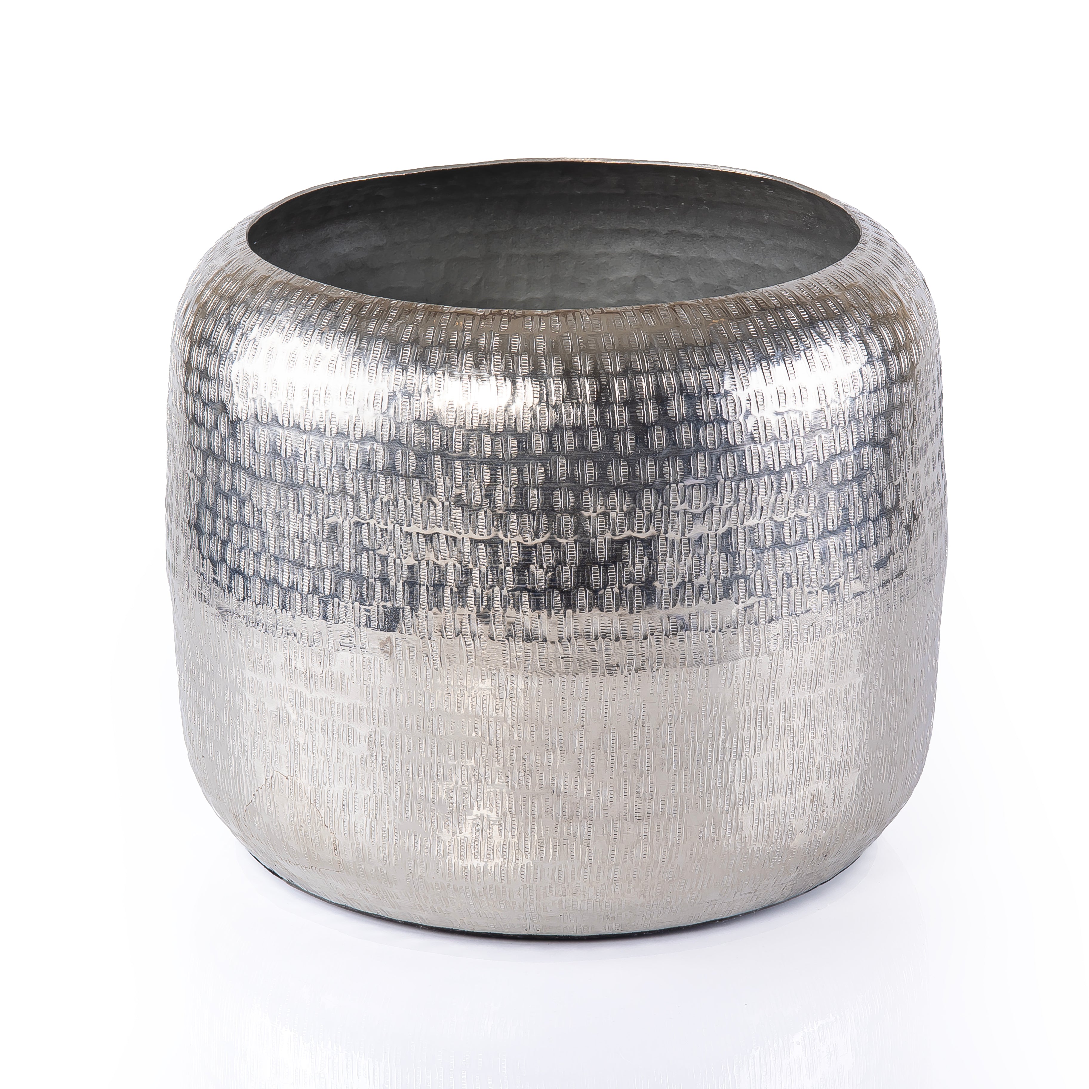 Decorative Metal Planter - Silver