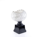Small Cracked Marble Eggshell Pedestal Décor