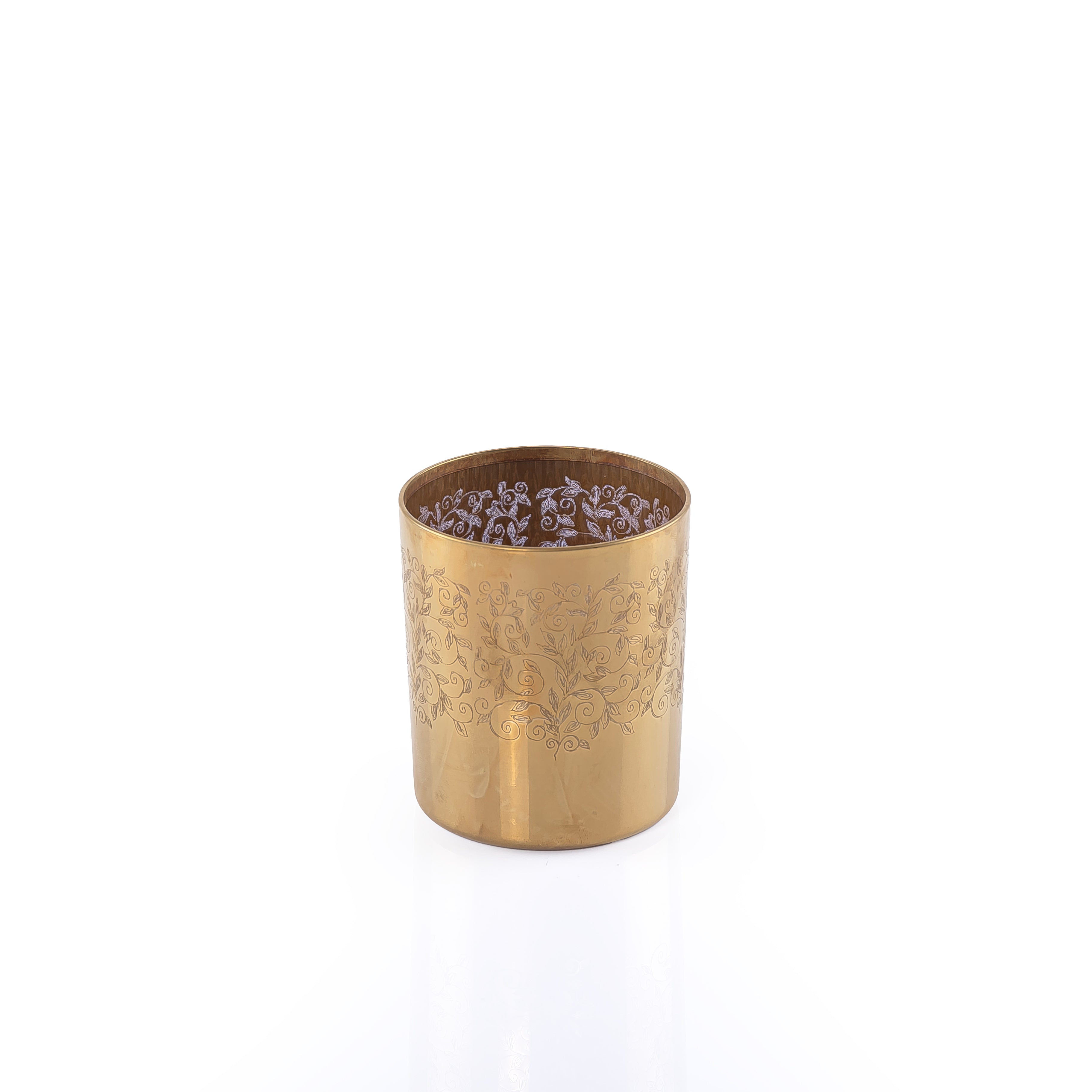 Set of 6 Engraved Brass Glasses