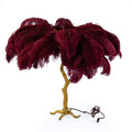 Luxurious Feather Table Lamp with Golden Base
