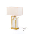 Marble & Gold Geometric Table Lamp