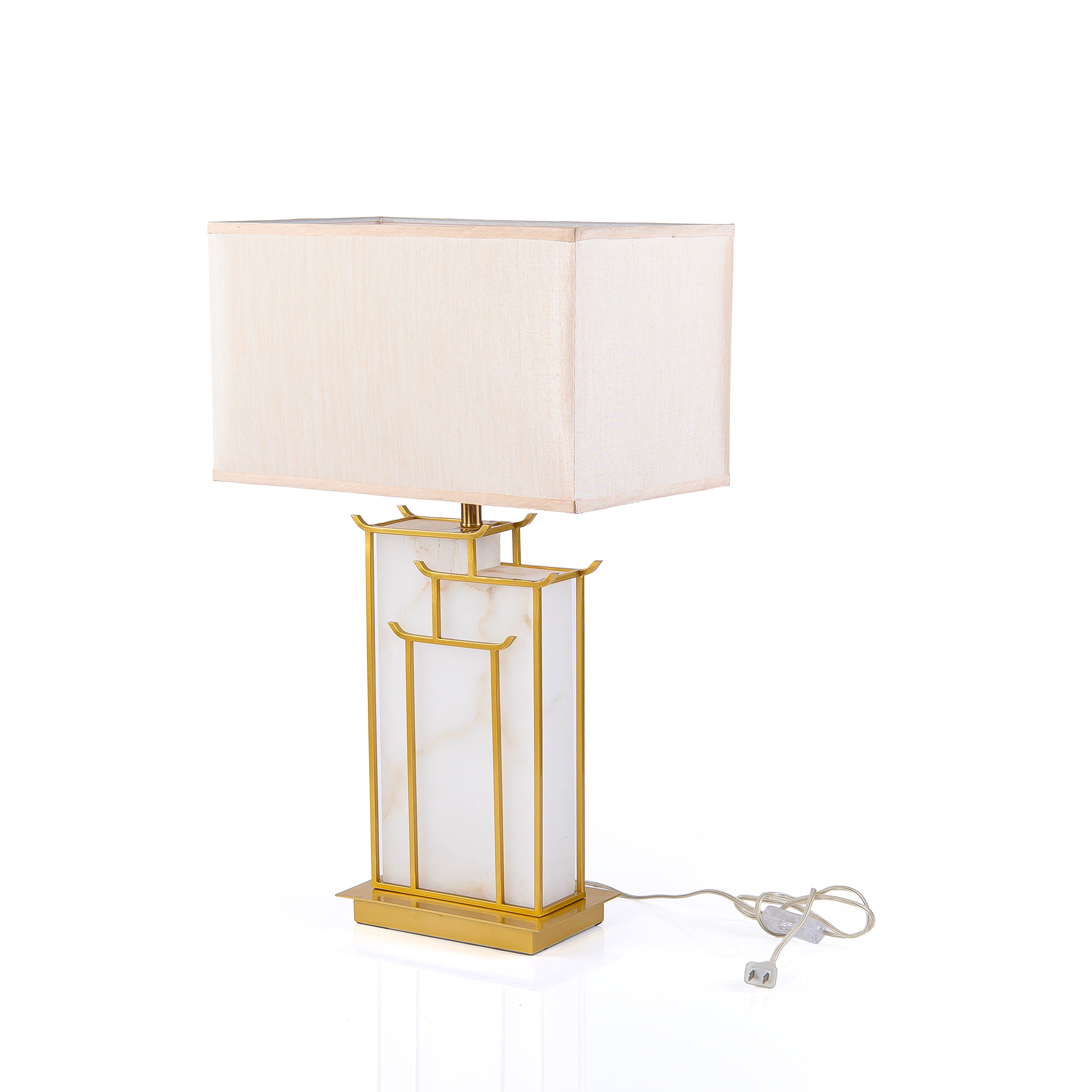 Marble & Gold Geometric Table Lamp