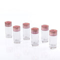 Set of 6 Clear Glass Tumblers with Ornate Rim