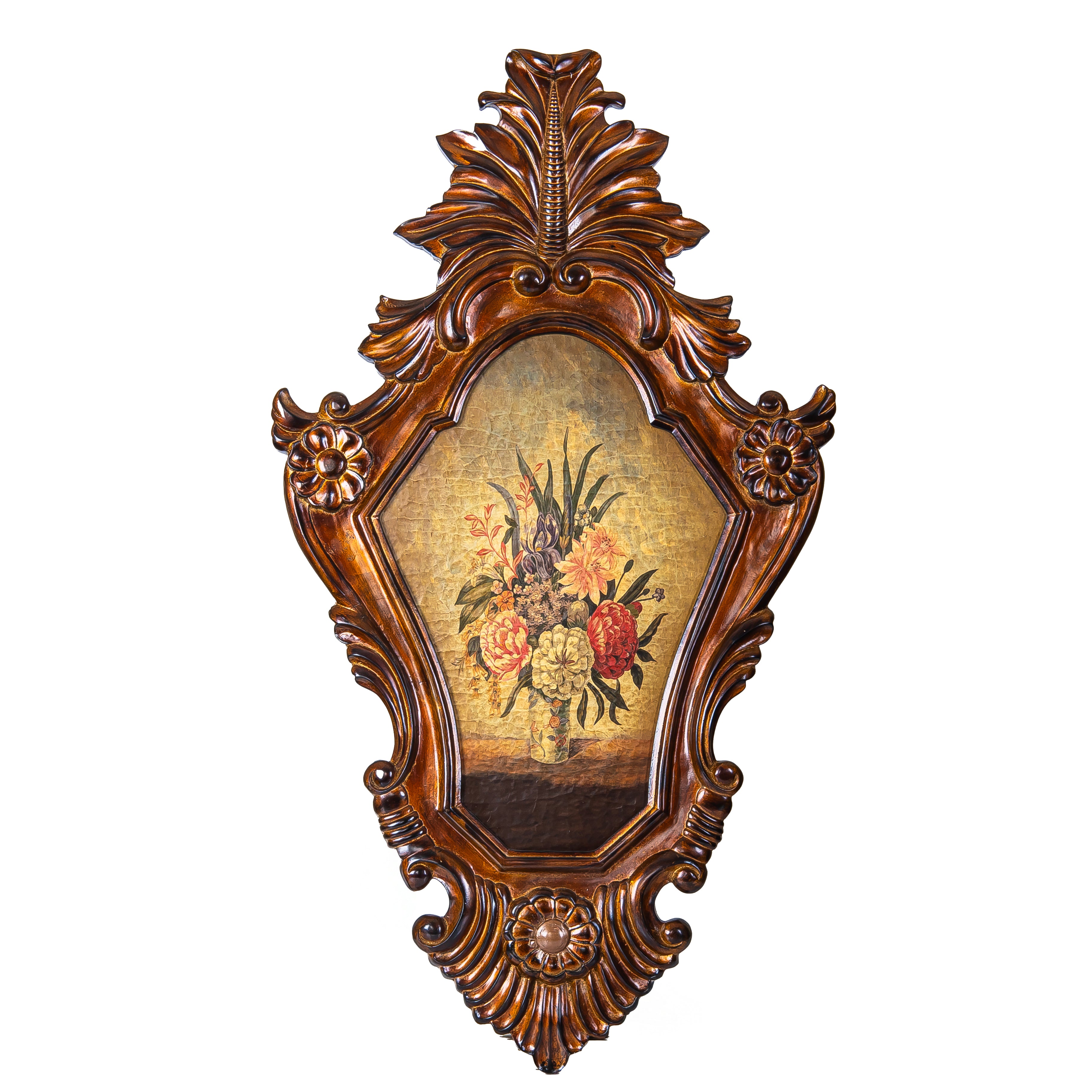 Wooden Wall Panel with Resin Frame & Candle Holders