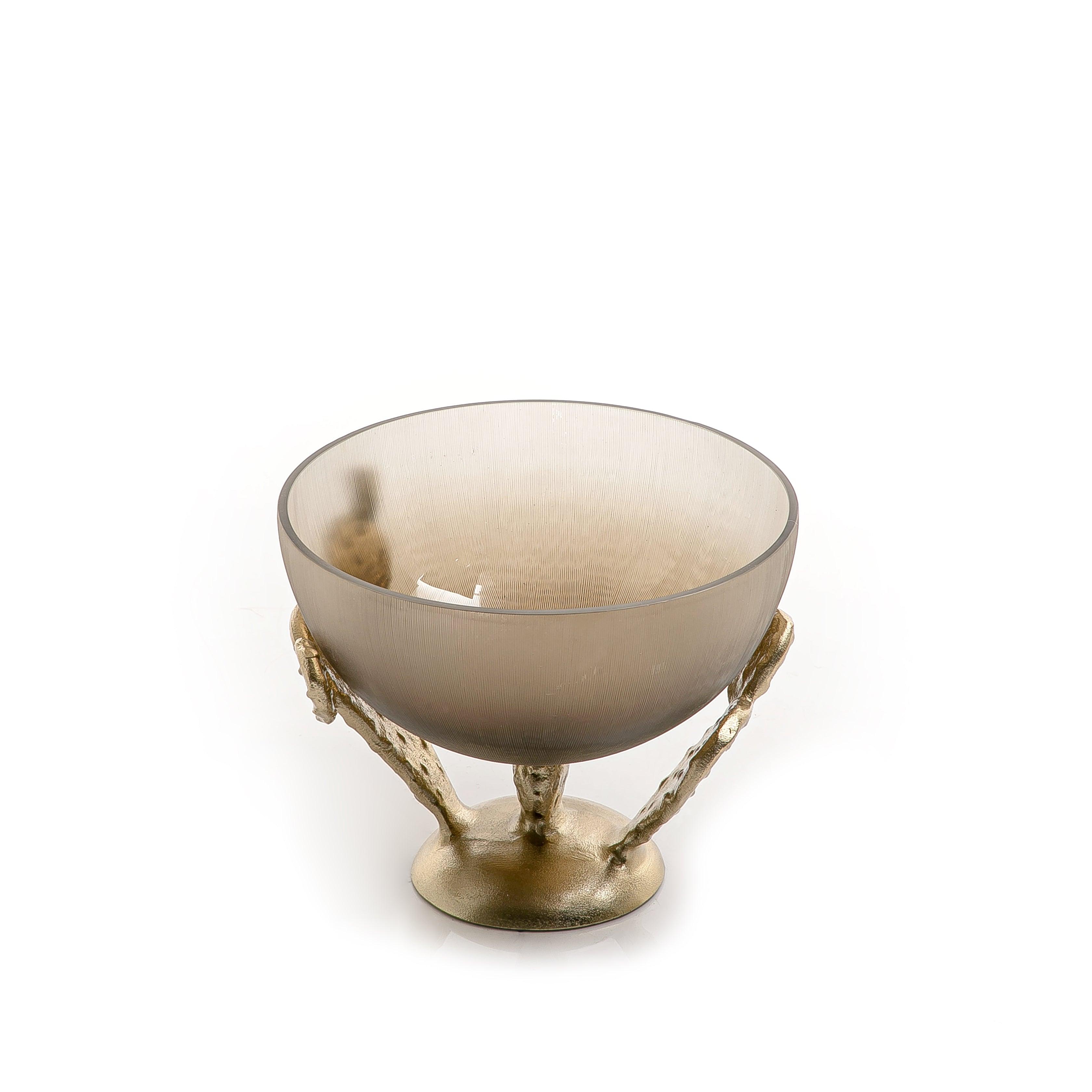 Metal and Glass Bowl