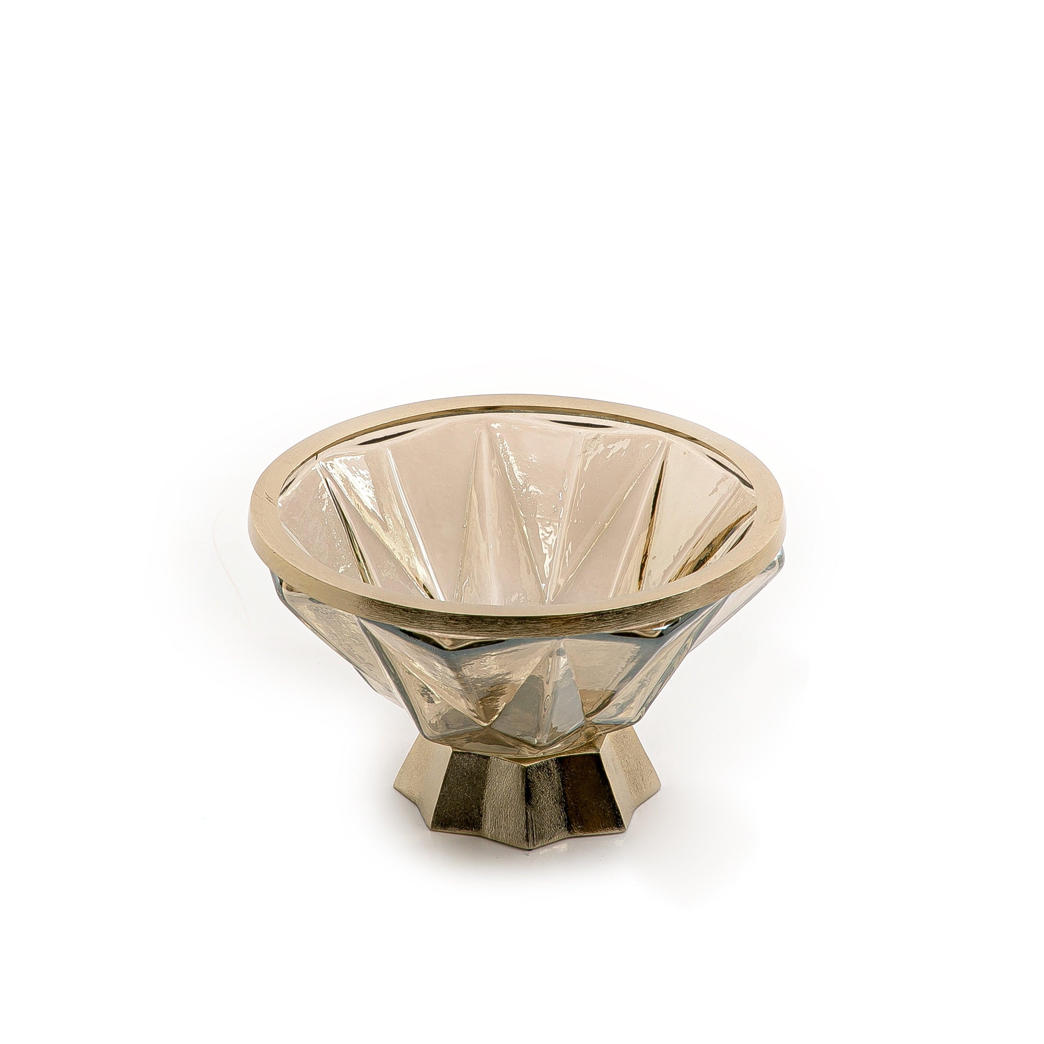 Metal and Glass Bowl