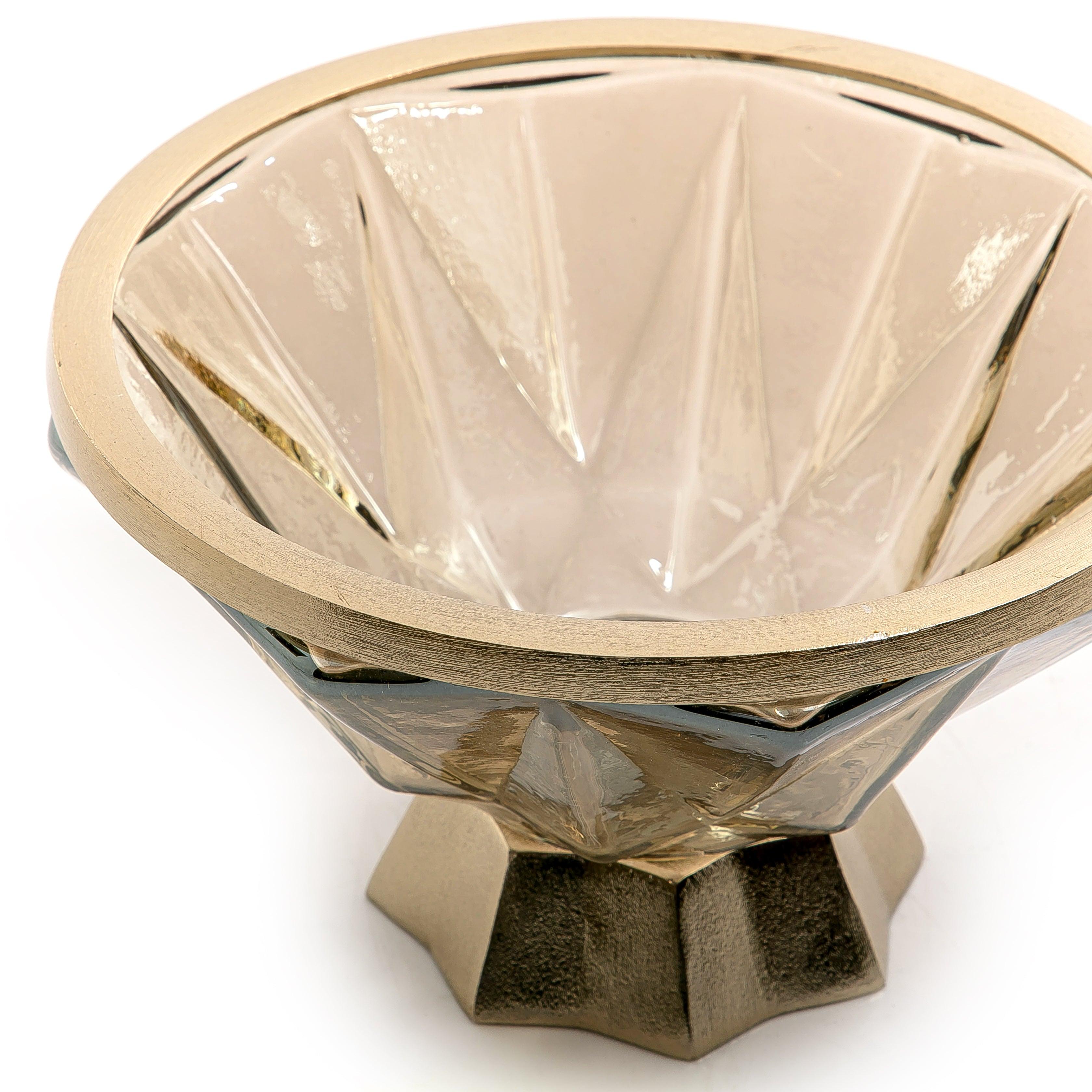 Metal and Glass Bowl