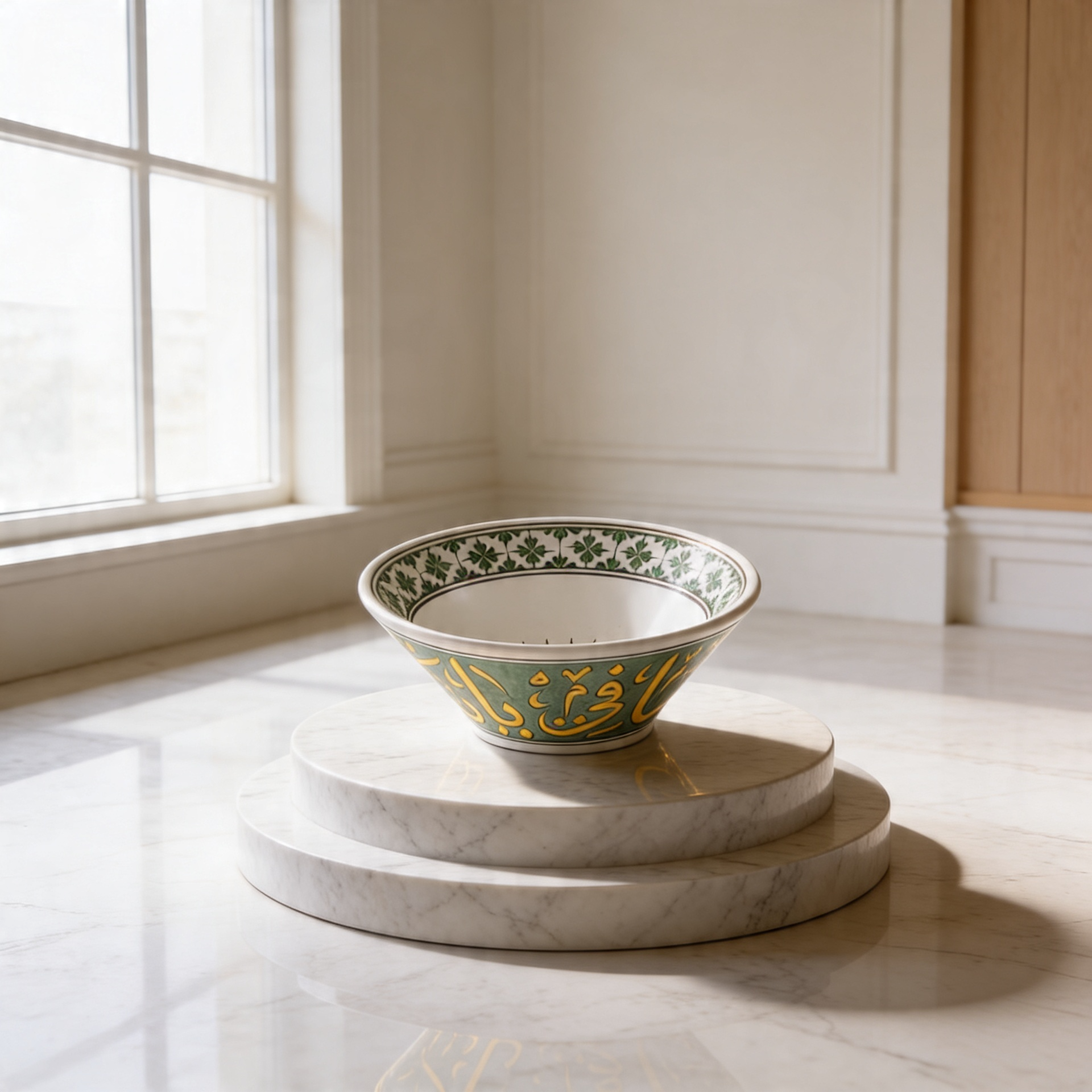 Decorative Islamic Ceramic Bowl with Calligraphy