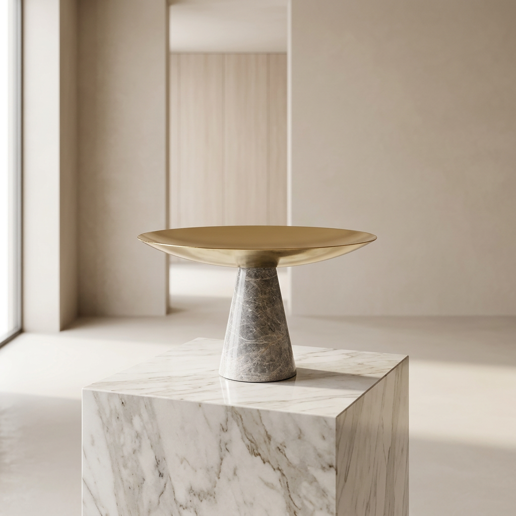 Golden Pedestal Decorative Stand