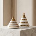 White & Gold Tiered Decorative Sculpture