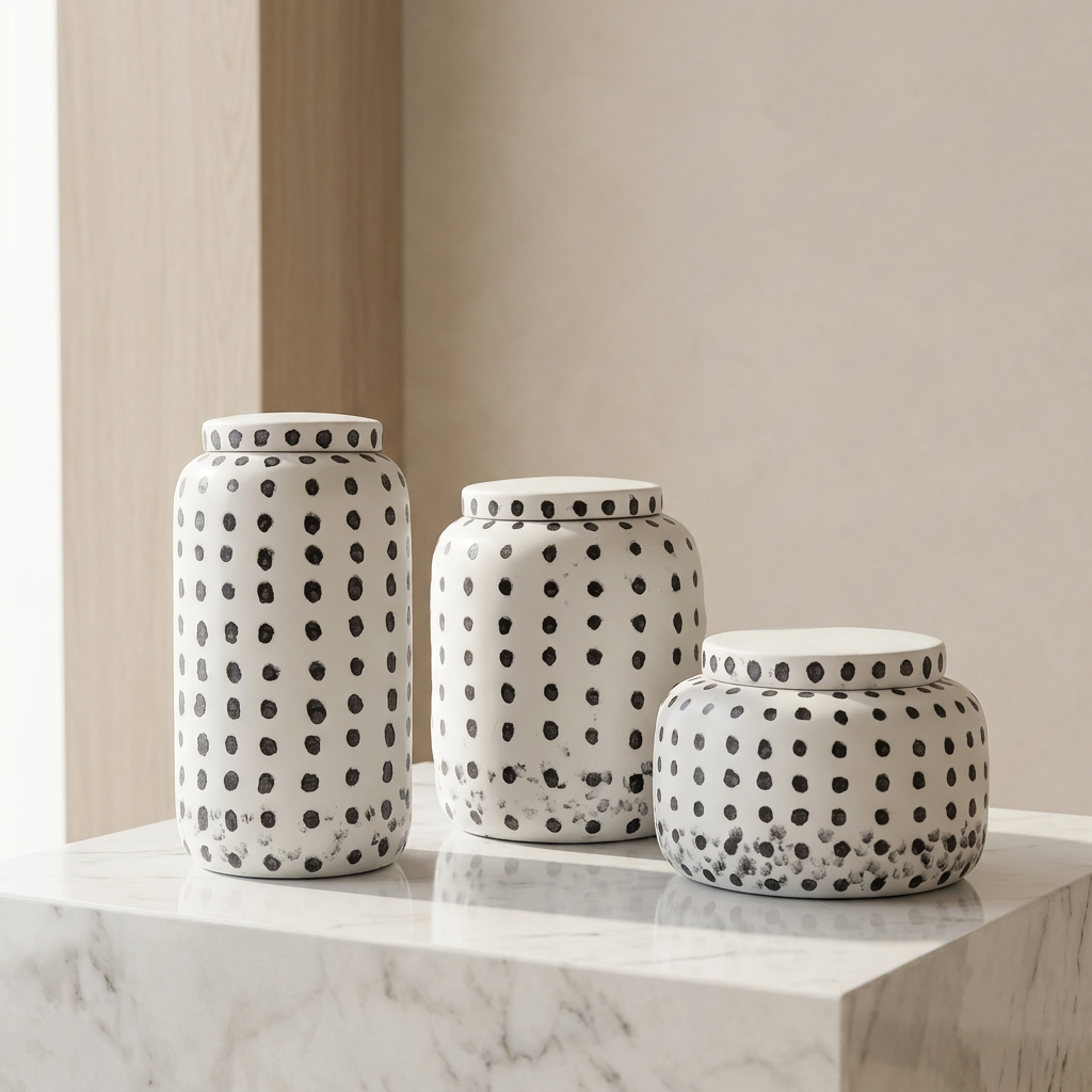 Elegant Ceramic Storage Jar with Lid
