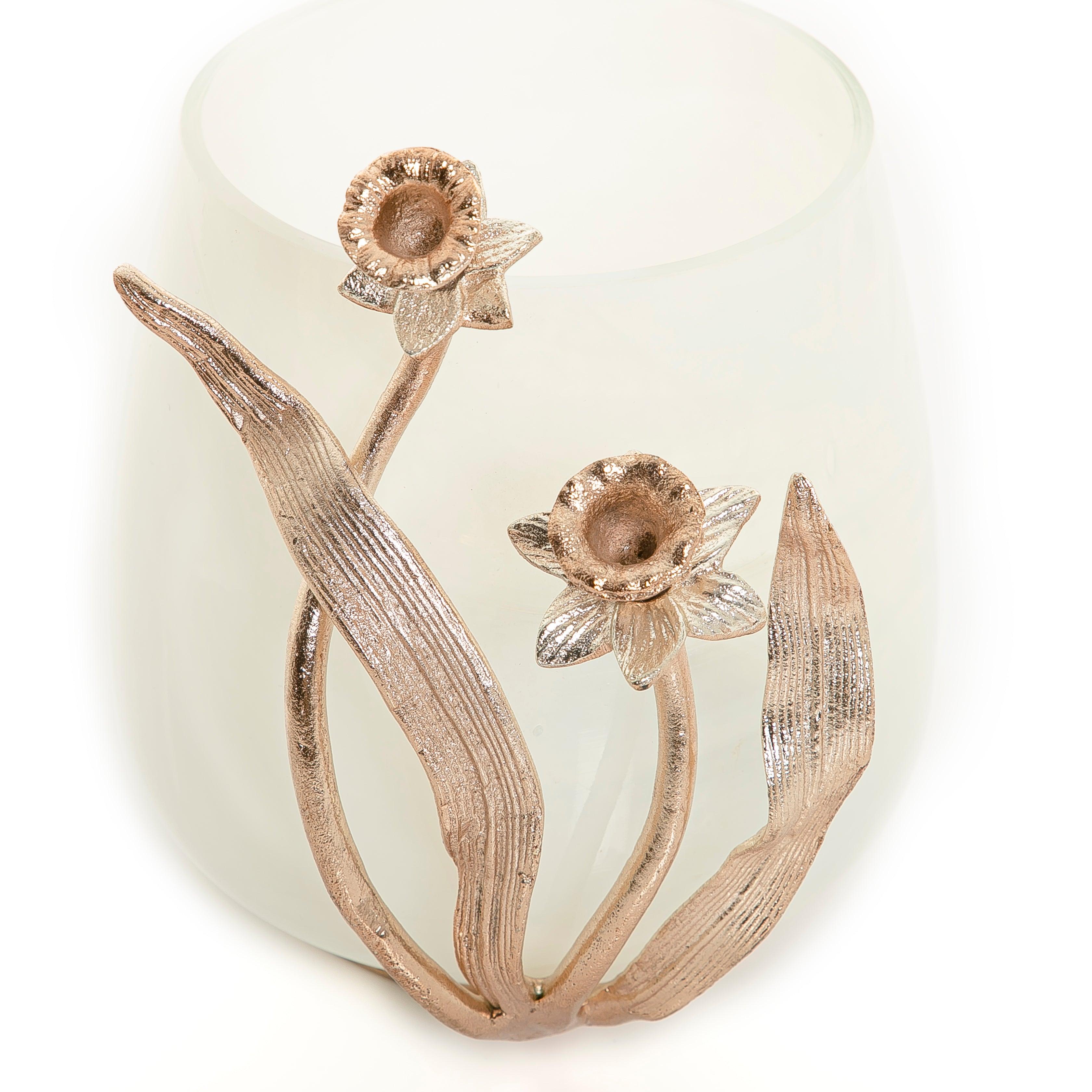 Glass Jar with Metal Base