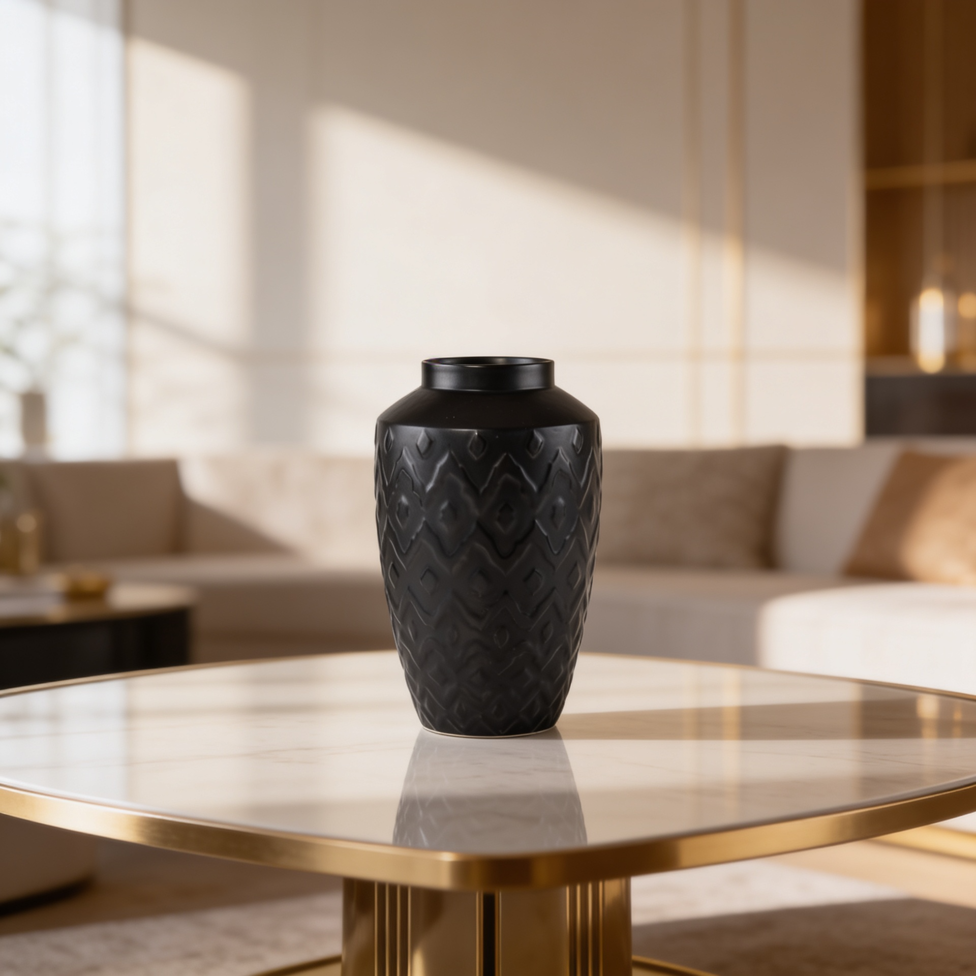 Black Ceramic Vase