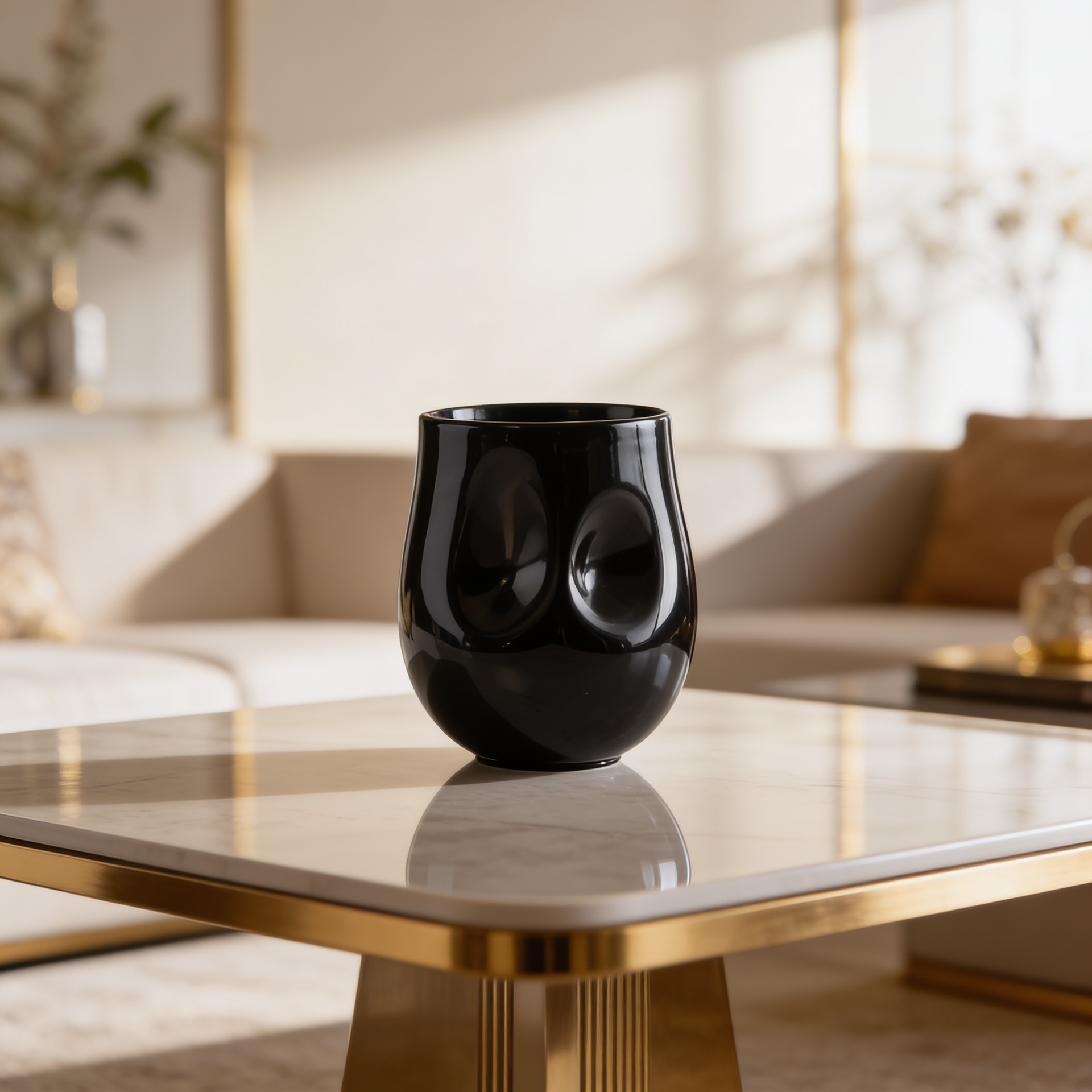 Black Ceramic Vase