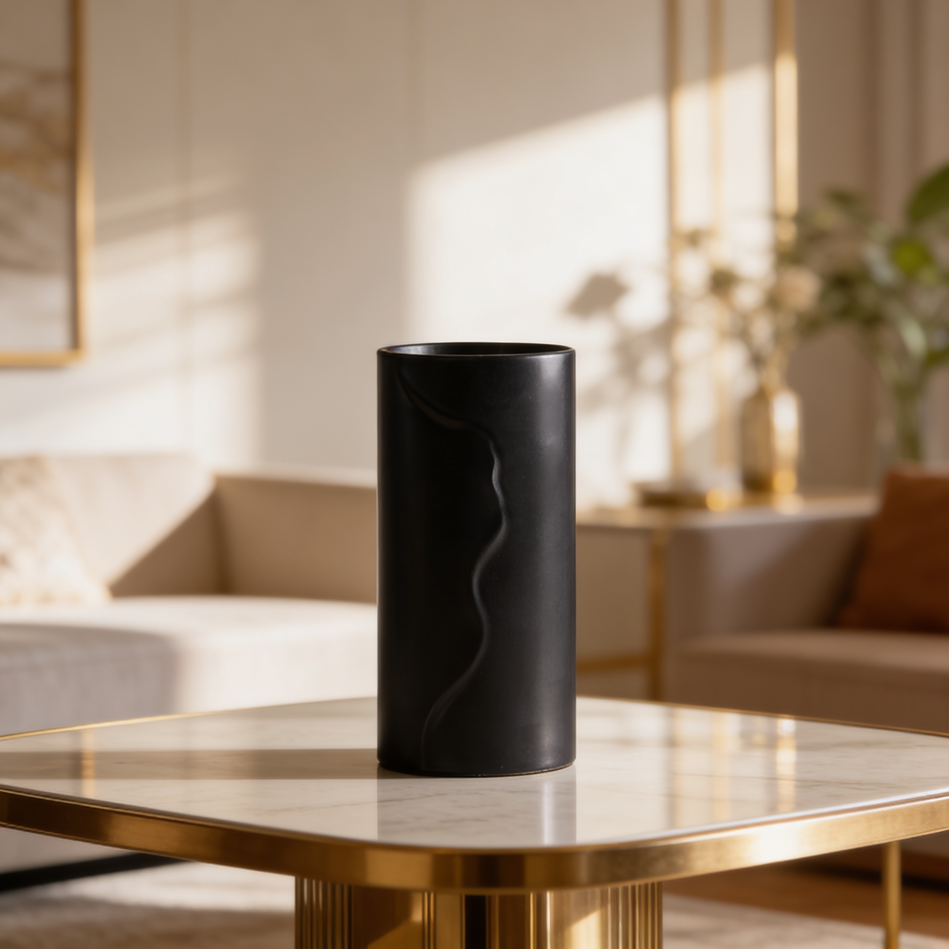 Black Ceramic Vase