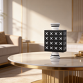 Geometric Black & White Ceramic Vase