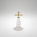 Modern White & Gold Accent Side Table