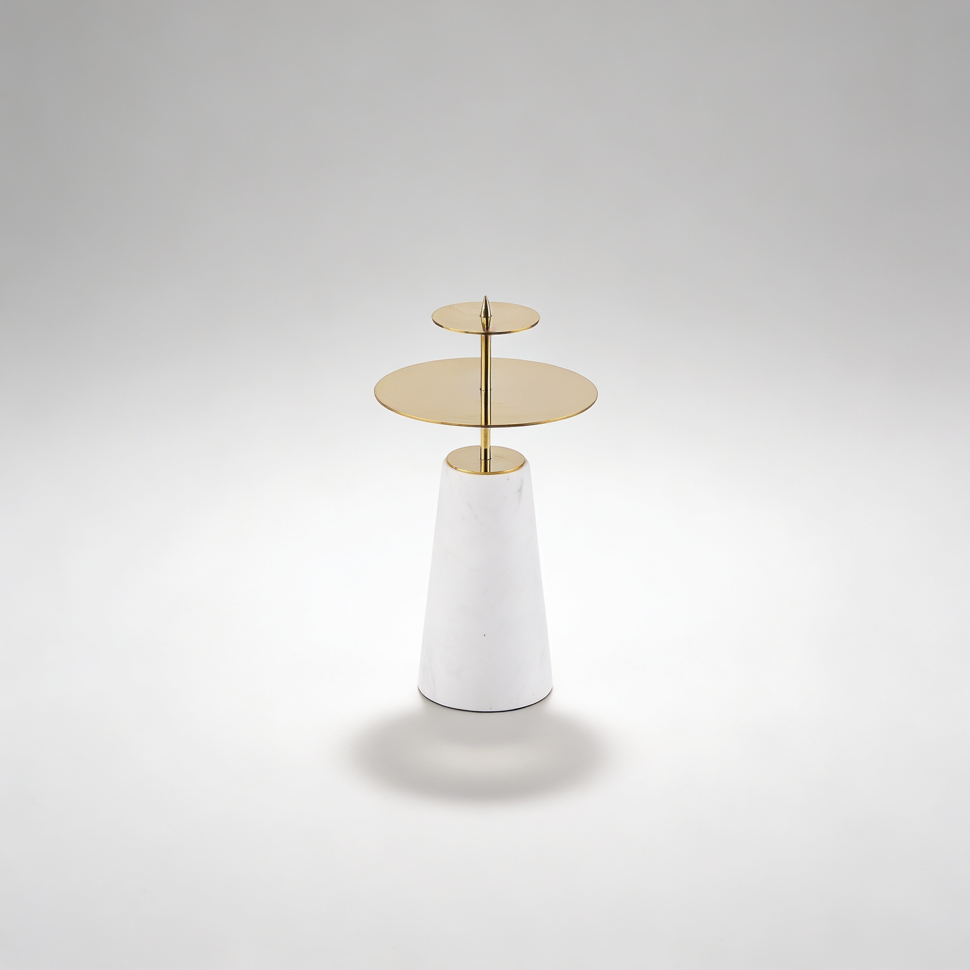Modern White & Gold Accent Side Table