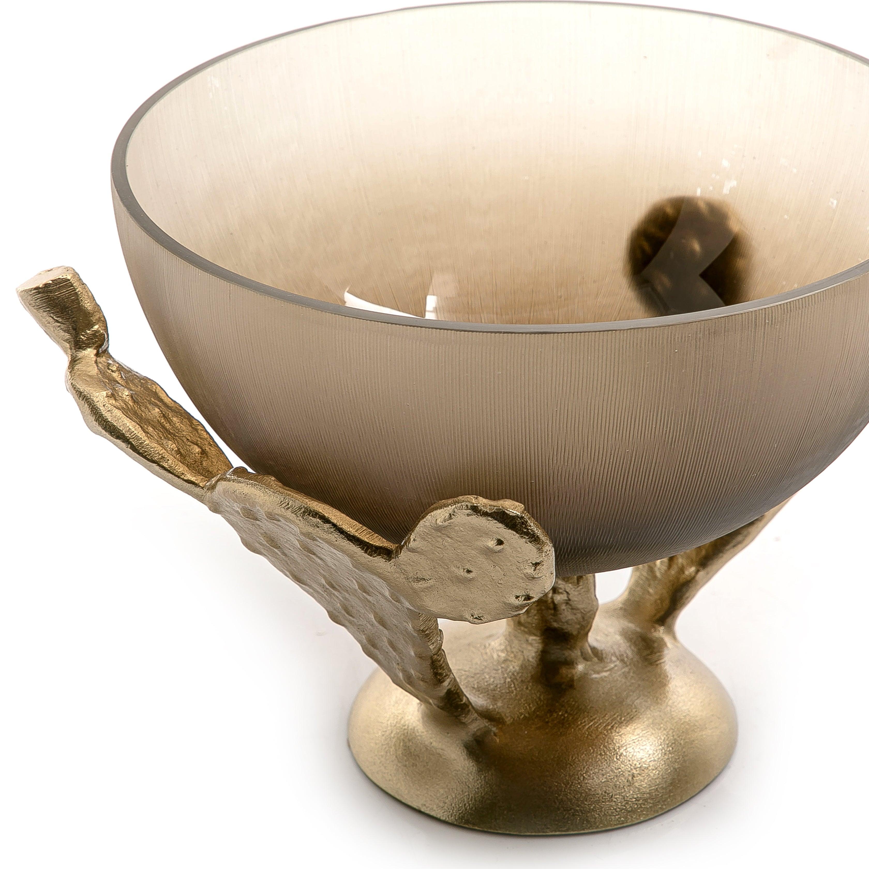 Metal and Glass Bowl